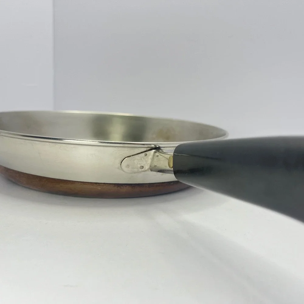 Revere Ware Frying Pan 10 in Copper‎ Bottom 1801 Made in USA Vtg Skillet No Lid